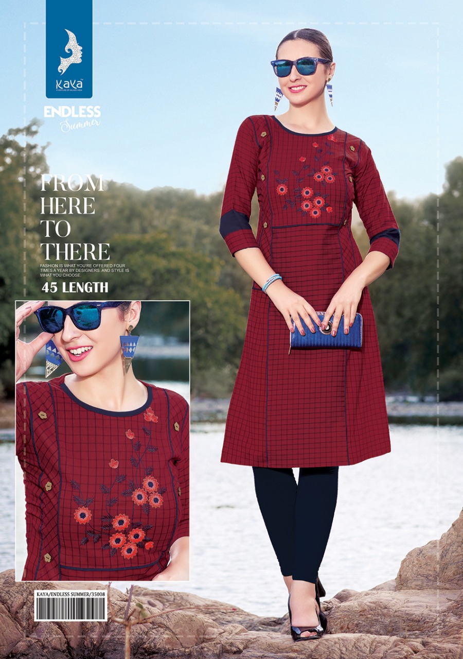 Kaya Design Endless Summer Print Embroidery Kurti Kaya Design Endless Summer Print Embroidery Kurti